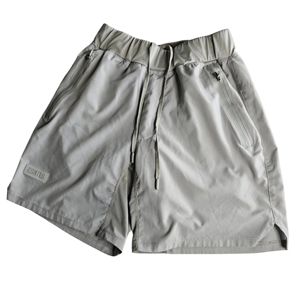ESNTLS Training Shorts Mens XS Gray Lined Athletic Gym Stretch Performance